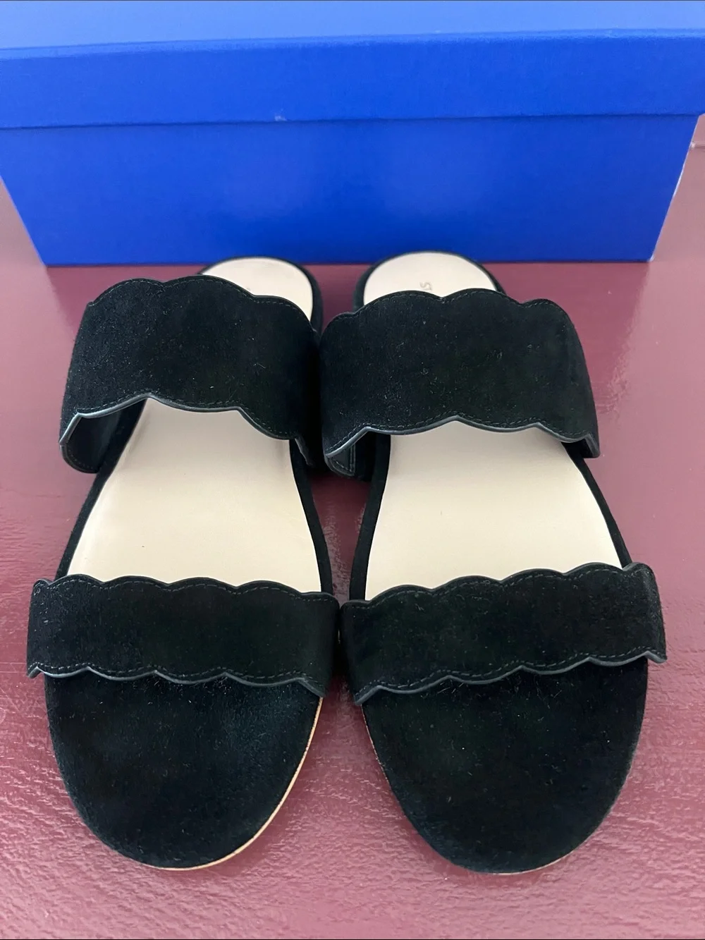 Stuart Weitzman NWB Santorini Black Suede Sandals - size 6.5